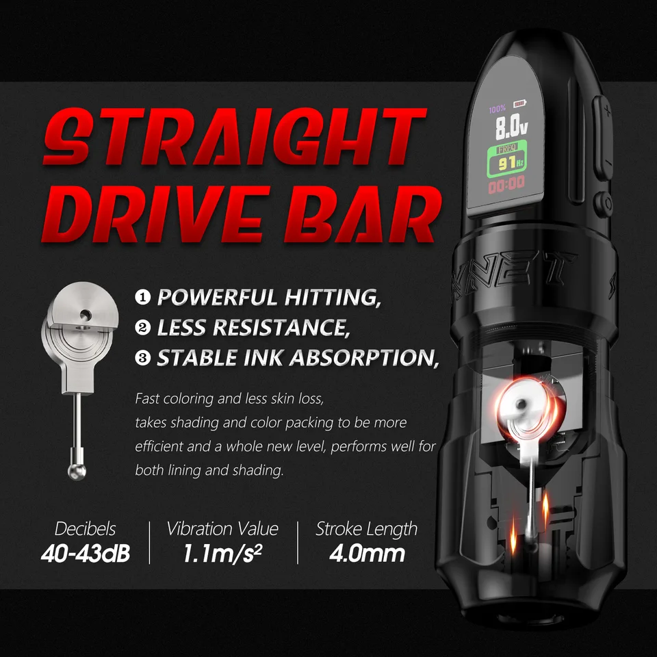 Xnet-ワイヤレスタトゥーマシンペン,デュアルグリップ,ブラシレス