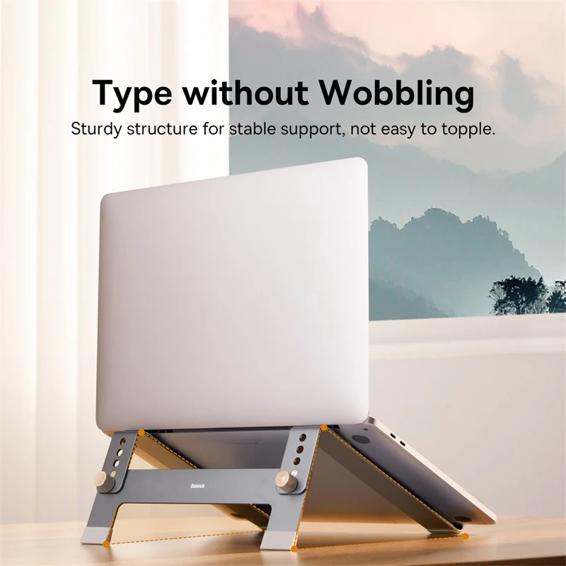 Baseus-alumínio Liga Laptop Stand Suporte Vertical Ajustável para Notebook Engrenagens Macbook Air Pro 17 in - Imagem 3