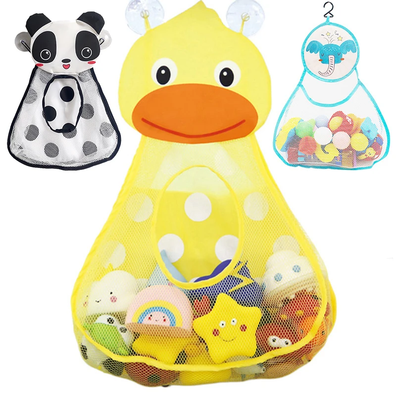 Baby Bath Toys Mesh Bag Kids Bathroom Toy Storage Bag Duck Frog Suction Cups Net Bag Bath Game Bathtub Water Toys Organizer toddler toys baby gym