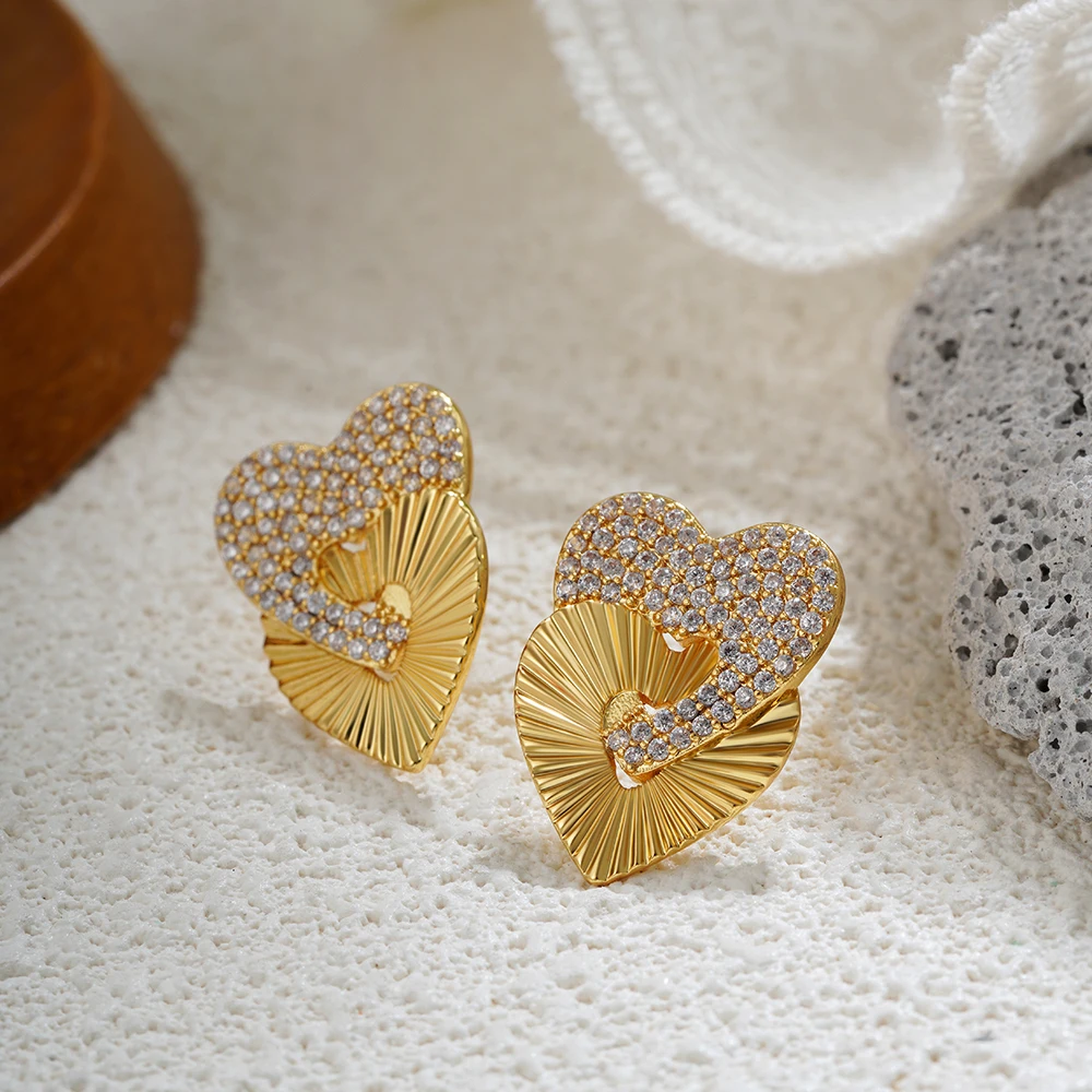 Chic Zircon Love Tassels Exaggeration Silver Plated Drop Earrings