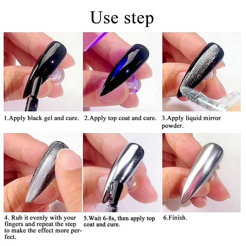 Silver Gold Semi-Solid Magic-Mirror Nail Glitter Powder Metallic Effect Nail Art Dust Gel Polish Chrome Manicure Decoration nail powder nail glitter nail decoration nail decorations