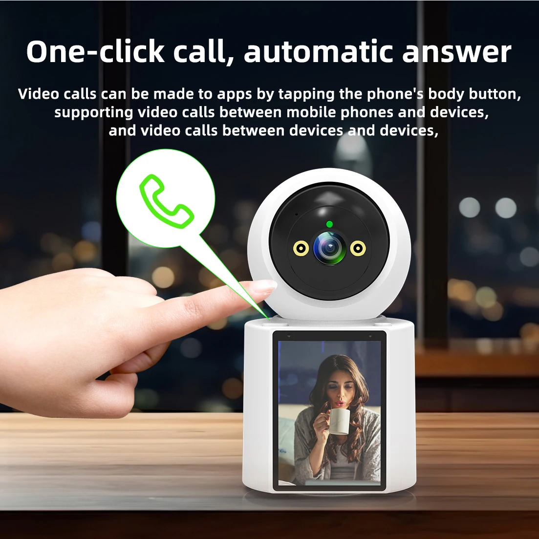 WiFi Video Call Camera Infrared Night Vision Two-way Talk Security Surveillace Wireless PTZ Camera with Screen Home Baby Monitor