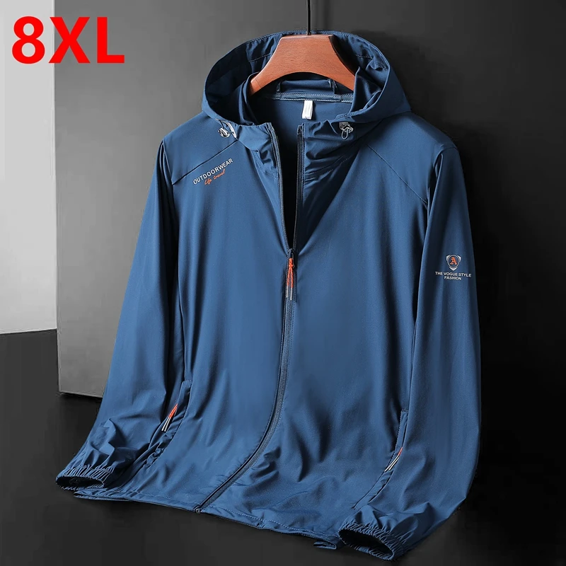 8XL 플러스 사이즈 빅 사이즈 여름 선 스크린 의류 경량 캐주얼 남성 여름 자..