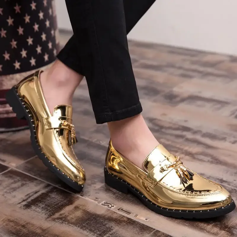 

Мужские туфли, Мокасины, новая модель, Повседневная модная обувь в Корейском стиле ретро на высоком каблуке, мужские кожаные туфли