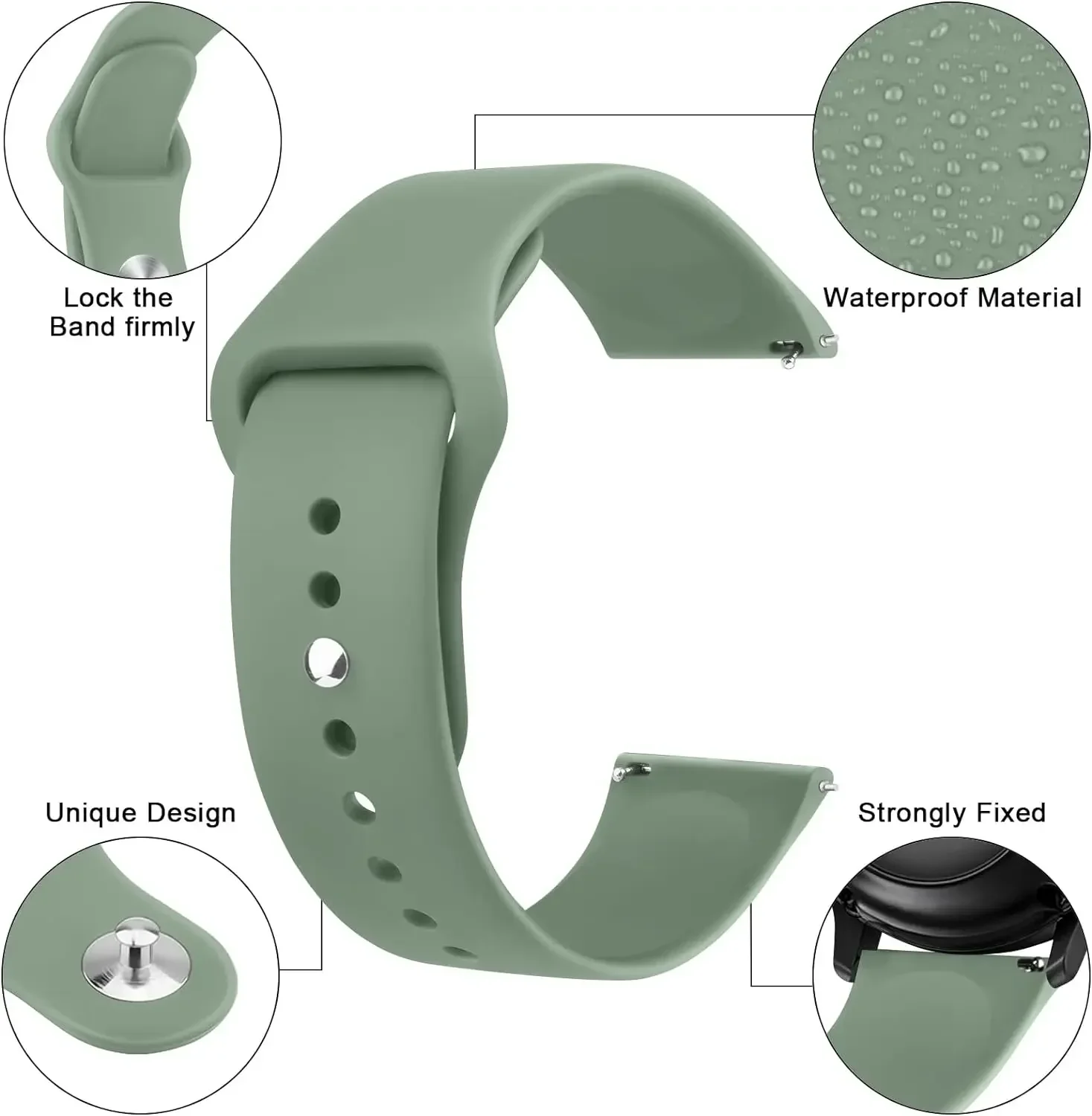 2-in-1 Silicone Watchband with Protective Case and Strap