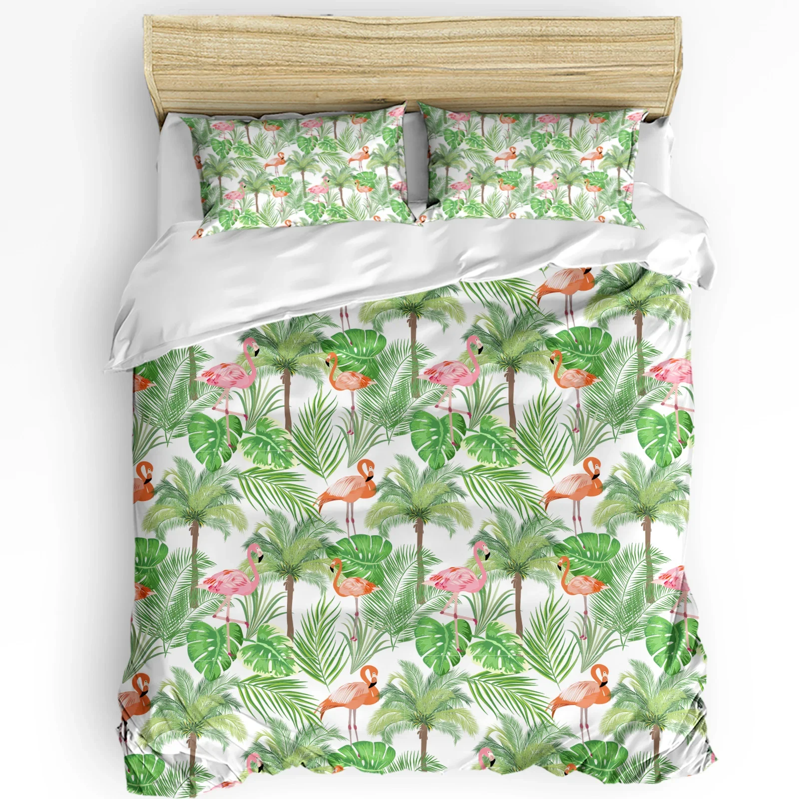 

3pcs Bedding Set Flamingo Palm Leaves Home Textile Duvet Cover Pillow Case Boy Kid Teen Girl Bedding Covers Set