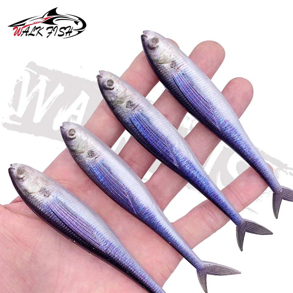 WALK FISH 1PCS 11g 12.5cm 3D Fishing Trolling Tuna Mackerel Seawater Bait  Lures Soft Plastic Lure Swimbait For Bass Fishing