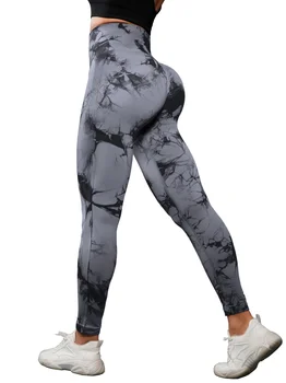 3 Piece Workout Leggings Sets for Women High Waisted Tie Dye Gym Scrunch Butt Lifting Seamless Yoga Leggings Athletic Pants 5