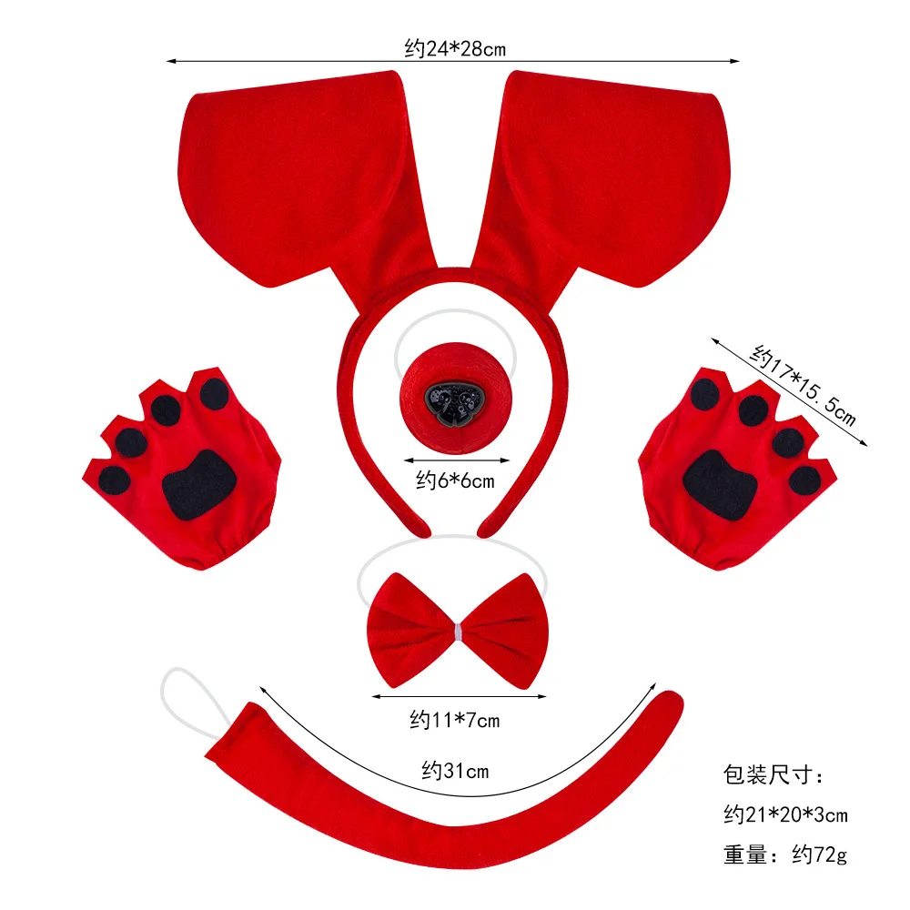 Puppy Dog Costume Set Kids Dog Ears Headband Bowtie Nose Tail