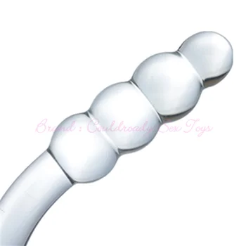 Pyrex Glass Dildo 195x33mm Fake Penis Crystal Anal Beads Butt Plug Prostate Massager G Spot Female Masturbation Toys 6