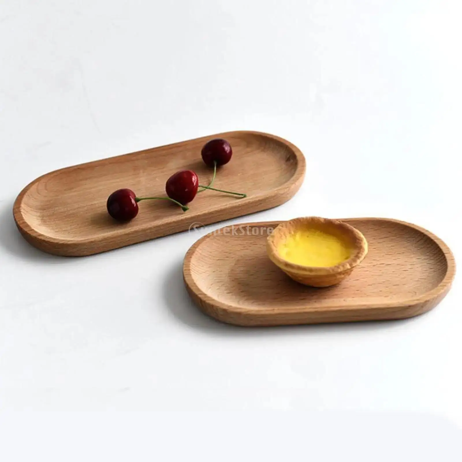Food Storage Container Wooden Serving Tray Tea Tray Dessert Plate Oval Wooden Tea Tray Serving Table Plate Snacks Food Storage Dish for Fruit Dishes Saucer Dessert Bamboo