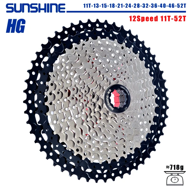 SUNSHINE Bicycle Cassette 8/9/10/11/12 Speed Mountain Bicycle Freewheel Bicycle Sprocket HyperGlide system For Shimano/SRAM 12 Speed 11T-52T