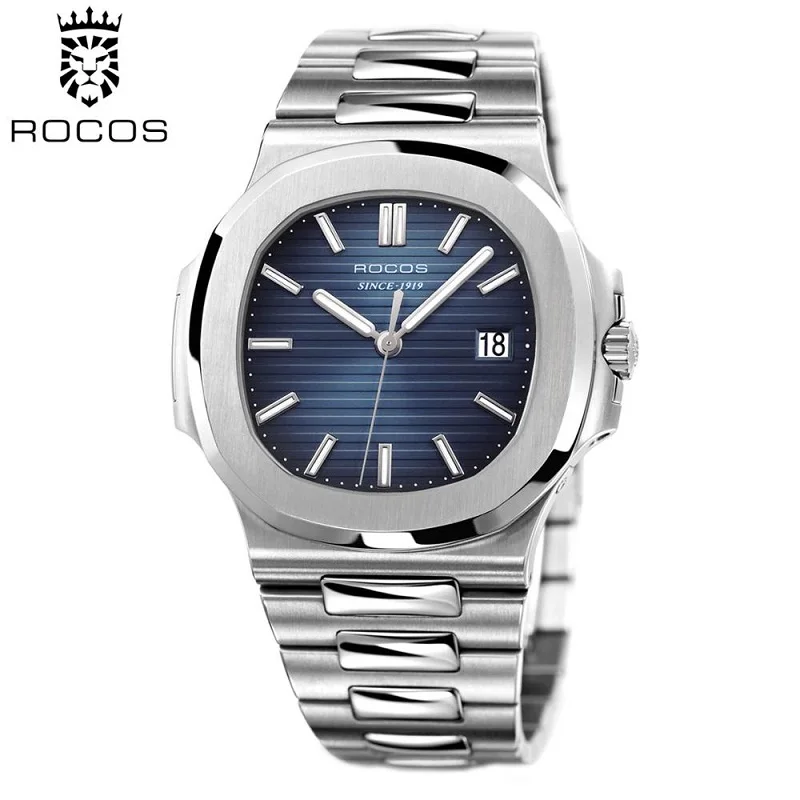 ROCOS Men s Automatic Mechanical Watches Classic Waterproof Steel Strip WristWatch Luxury Casual Elegant Sports Watch