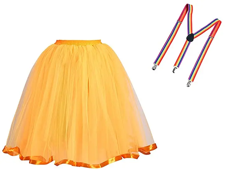 MisShow Women Rainbow Tutu Short Skirt 5 Layers Soft Tulle Pettiskirt Girls Cosplay Costumes Mesh Skirts High Elastic Band Gift 