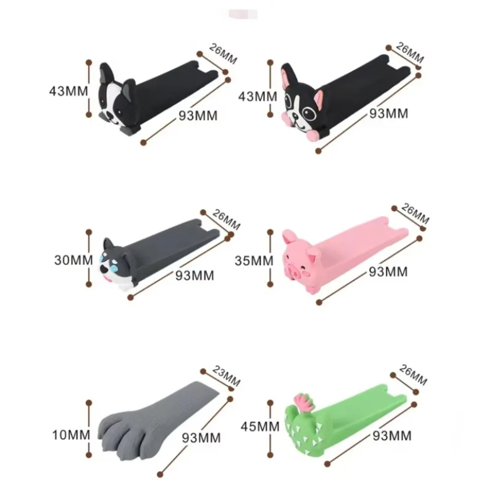 Silicone Door Stop Block Wedge Doorstops Door Handle Stopper Doorstop Floor Holder Reusable Anti-collision Stopper