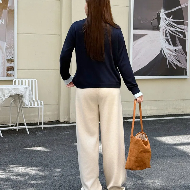 Fashion Plus Size Women's Sweaters Cardigans Premium Fake Two Pieces Embroidered Commuter Wool Knitted Jacket 9124