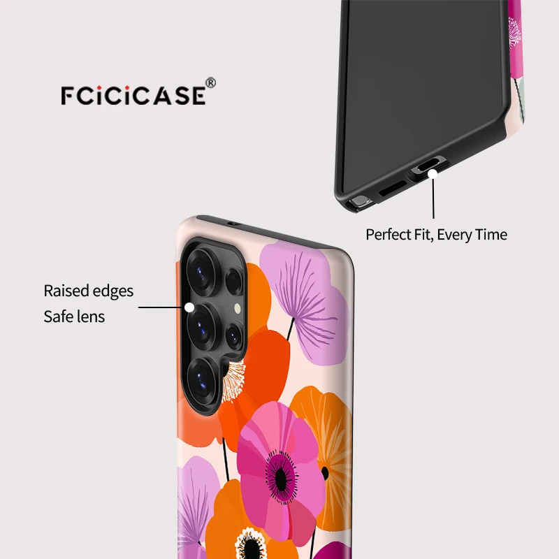 Luxury Flower Matte TPU Acrylic Phone Case