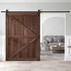 60x84" Sliding Barn Door Panel with 10ft Hardware Kit and Handles Coffee  Easy DIY Assembly Perfect for Warehouses Bedrooms 1