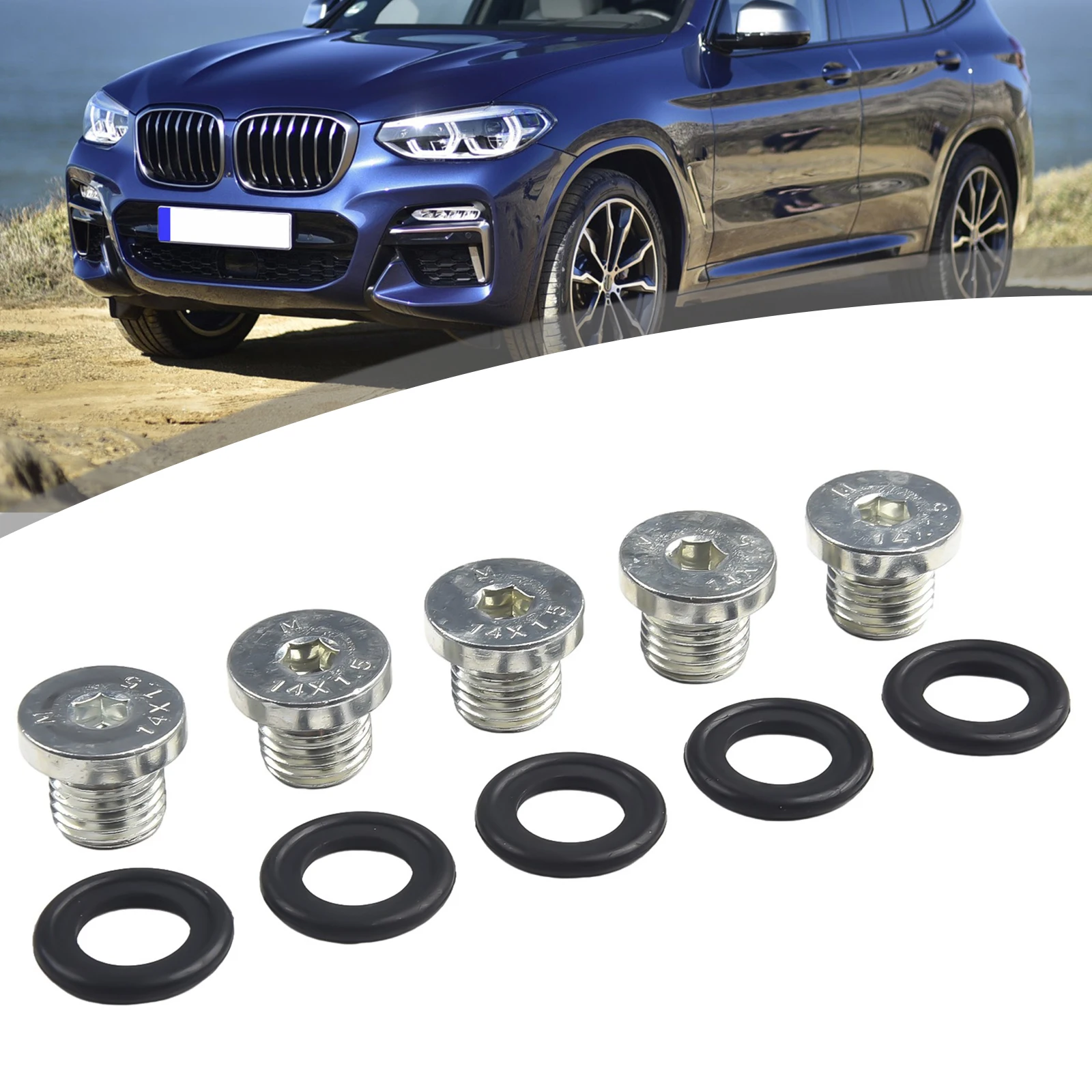 AutoTransmission Oil Pan Drain Plug W/ Seal Ring 10pcs for BMW E39 E46 E60 E90 Z8 E52