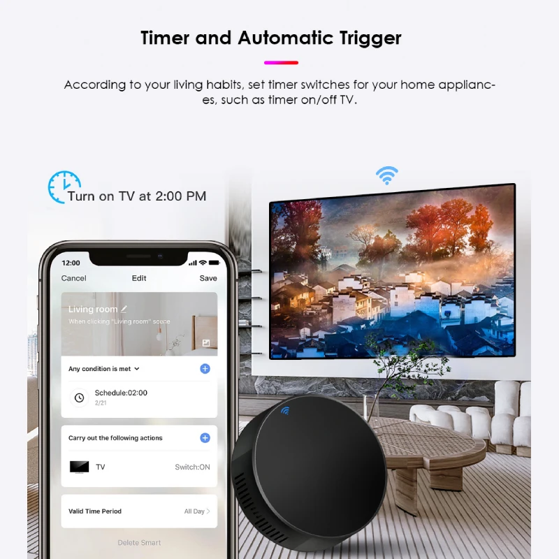 Universal Infrared Tuya Smart WiFi IR Remote Controller Smart Home For TV DVD AUD AC, Smart Life Alexa Google Home Yandex Alice