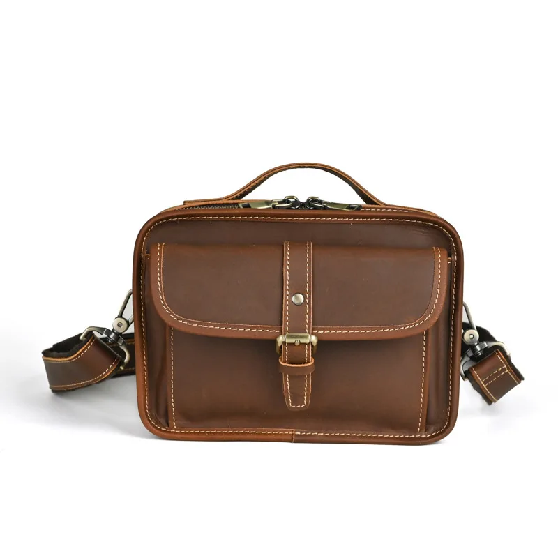 Men Crossbody Bag Shoulder Bags Vintage Men Handbags Large Capacity Genuine Cow Leather Bag for Man Messenger Bags Tote Bag