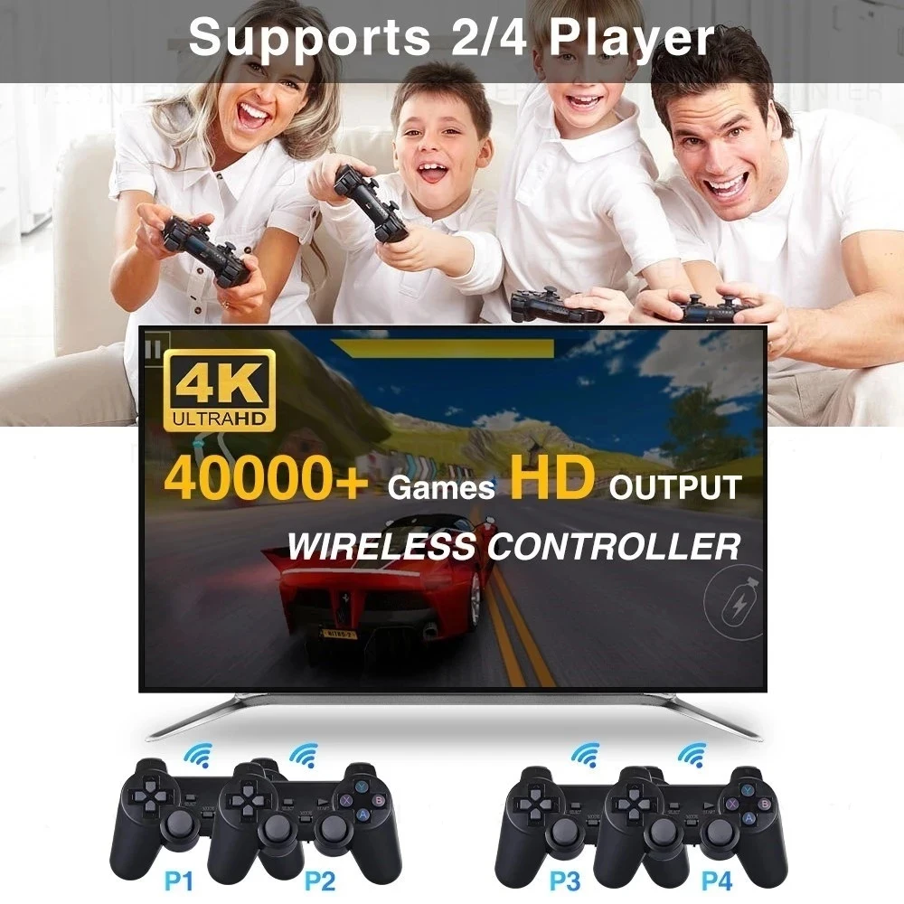 G11 Pro Game Box Video Game Console 256G Built-in 60000+ Retro Games 2.4G Wireless Gamepad 4K HD TV Box Game Console for PS1/GBA