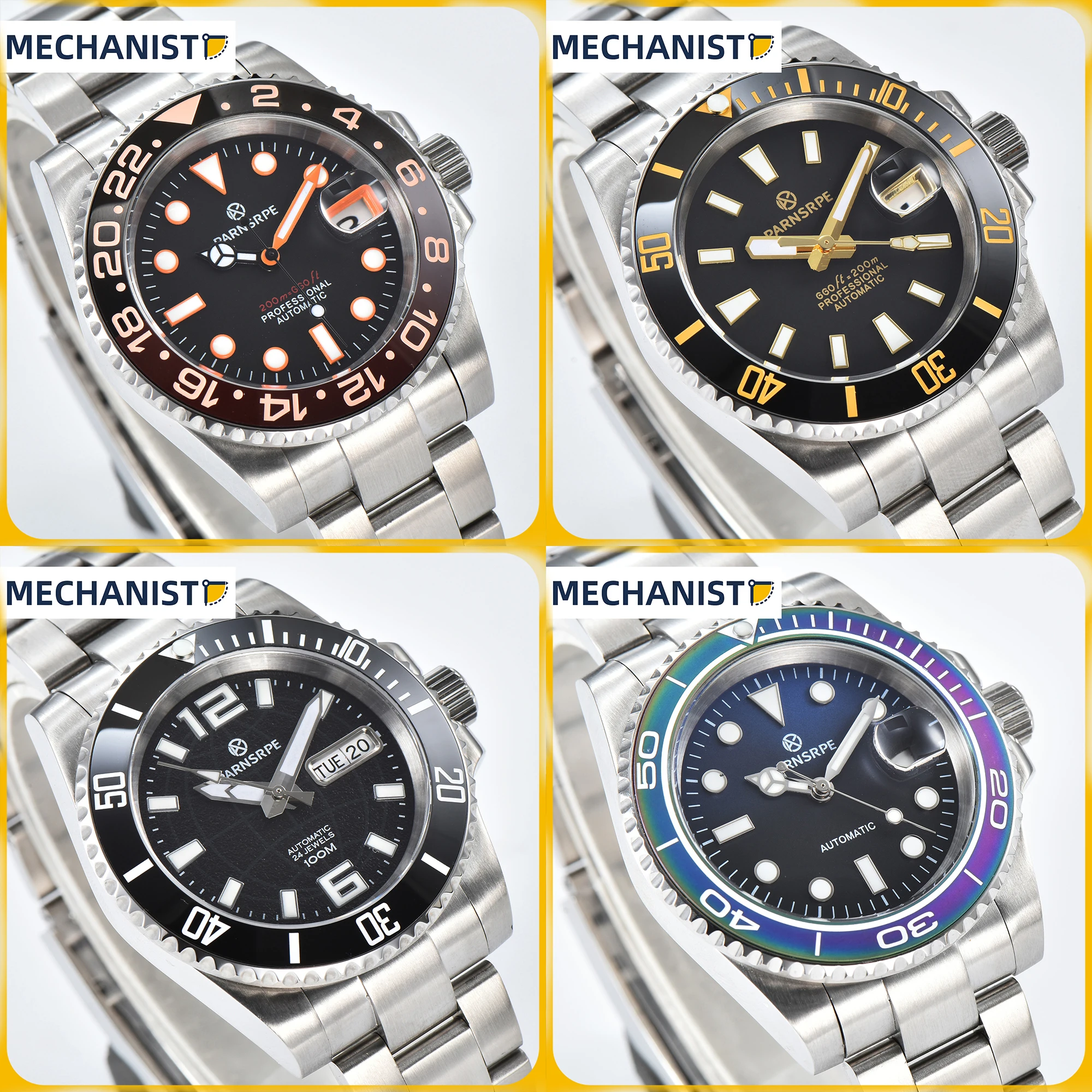 

Premium Men's Watch with Sapphire Glass, NH35 Movement, and 7 Unique Strap Options by Parnsrpe