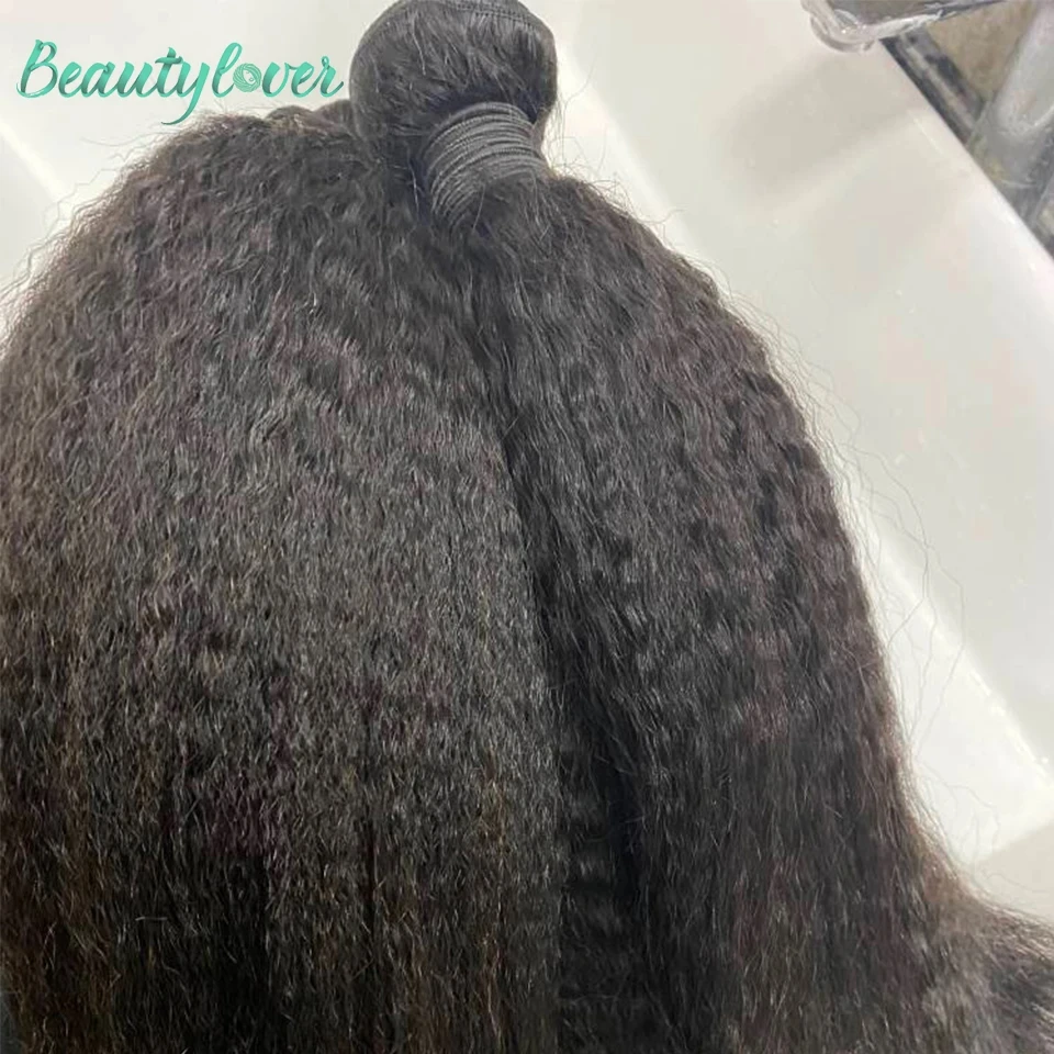 

28 30 Inch Kinky Straight Human Hair Bundles Remy Yaki Straight Hair 1/3/4 Bundles Natural Hair Weave 100% Human Hair Extensions