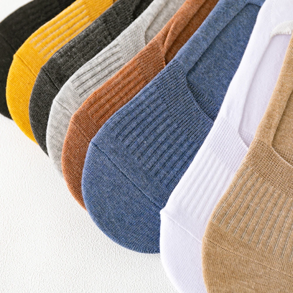 3Pair Men Sport Socks Invisible Silicone Anti Slip Breathable Slippers Men Socks Summer Soft Comfortable Running Cotton Socks