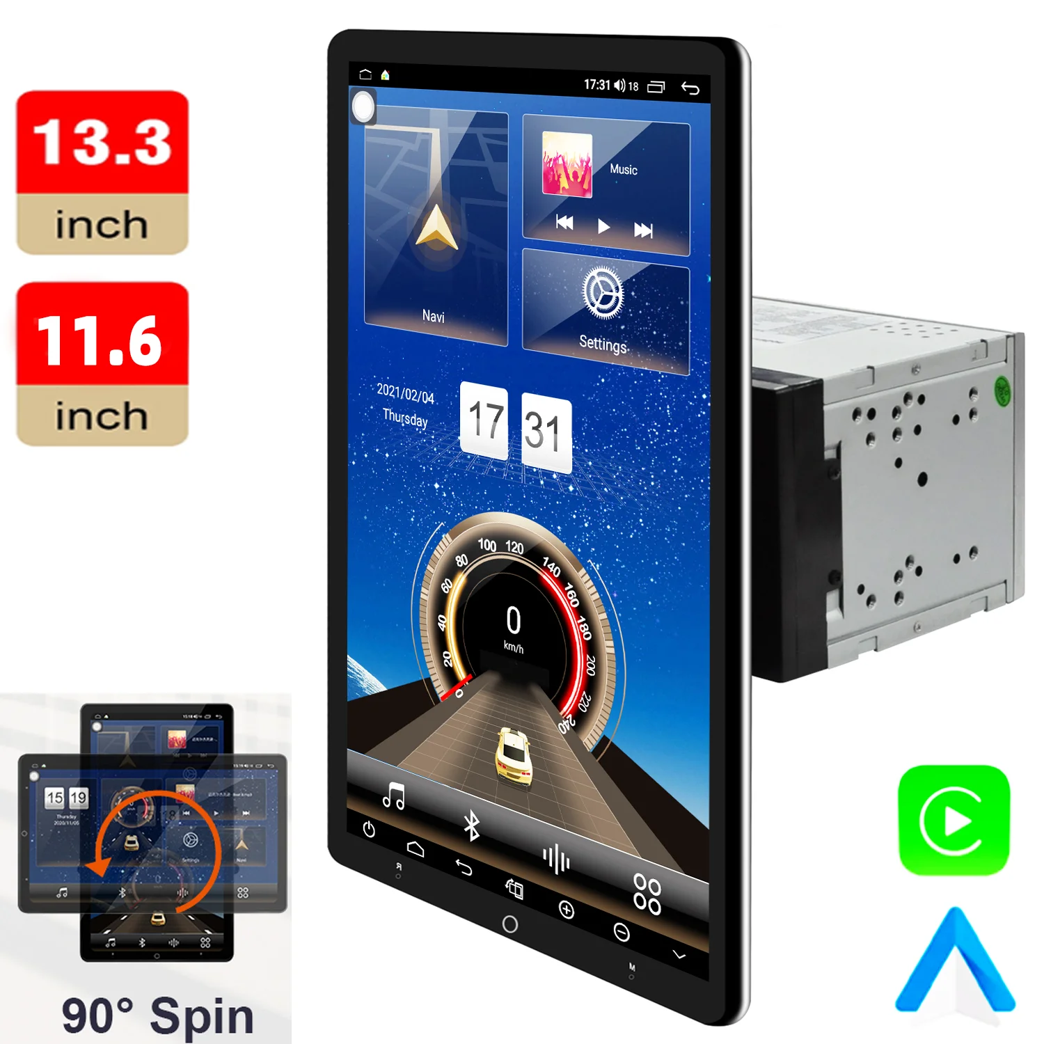 CentralMultimediaAndroidCarRadio13InchCarPlayAndroidAutoWire