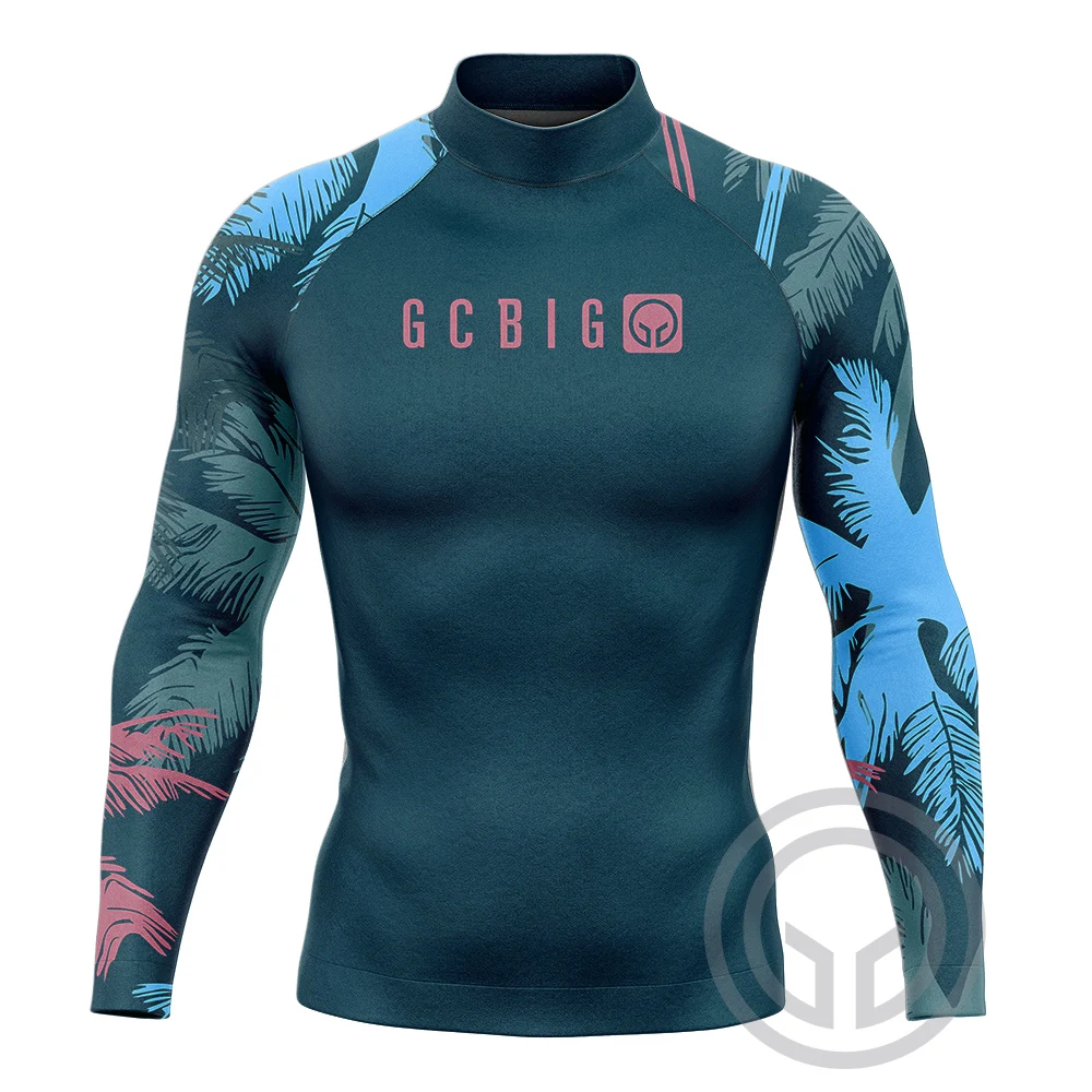 Rash Guard Men's Surfing Long Sleeve Shirts Performance Upf 50+ Sun Protection Swimming Clothing Surfing Suit Surf Lycra Tee