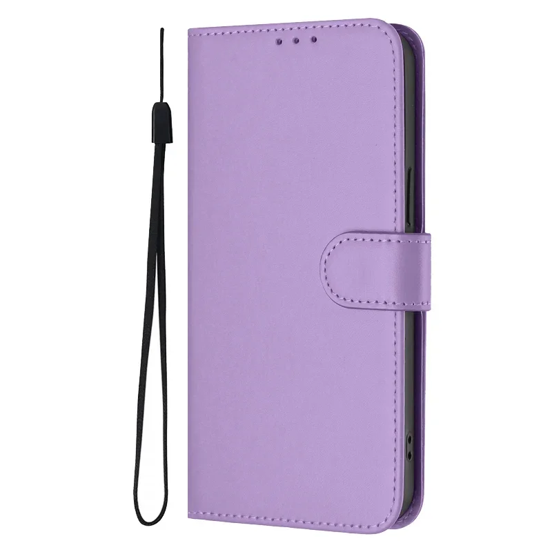 Candy Color Flip Stand Leather Phone Case - Universal Fit