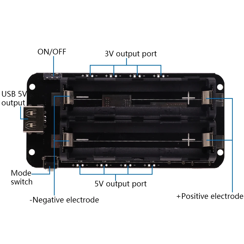  18650 Ƭ ͸ ǵ V3 V8 Ŀ ũ, ܹ  ,   ESP32S  C Ÿ ũ USB, 5V, 3A, 3V, 1A