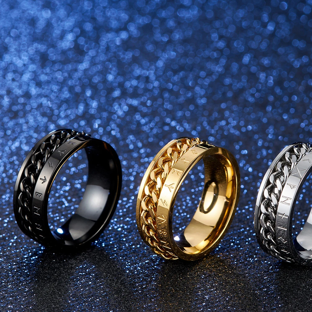 Set De 4 Anillos Antiestrés Ajustables Con Perlas Giratorias, De Acero De Titanio Hipoalergénico, Para Aliviar La Ansiedad En Mujeres Y Chicas