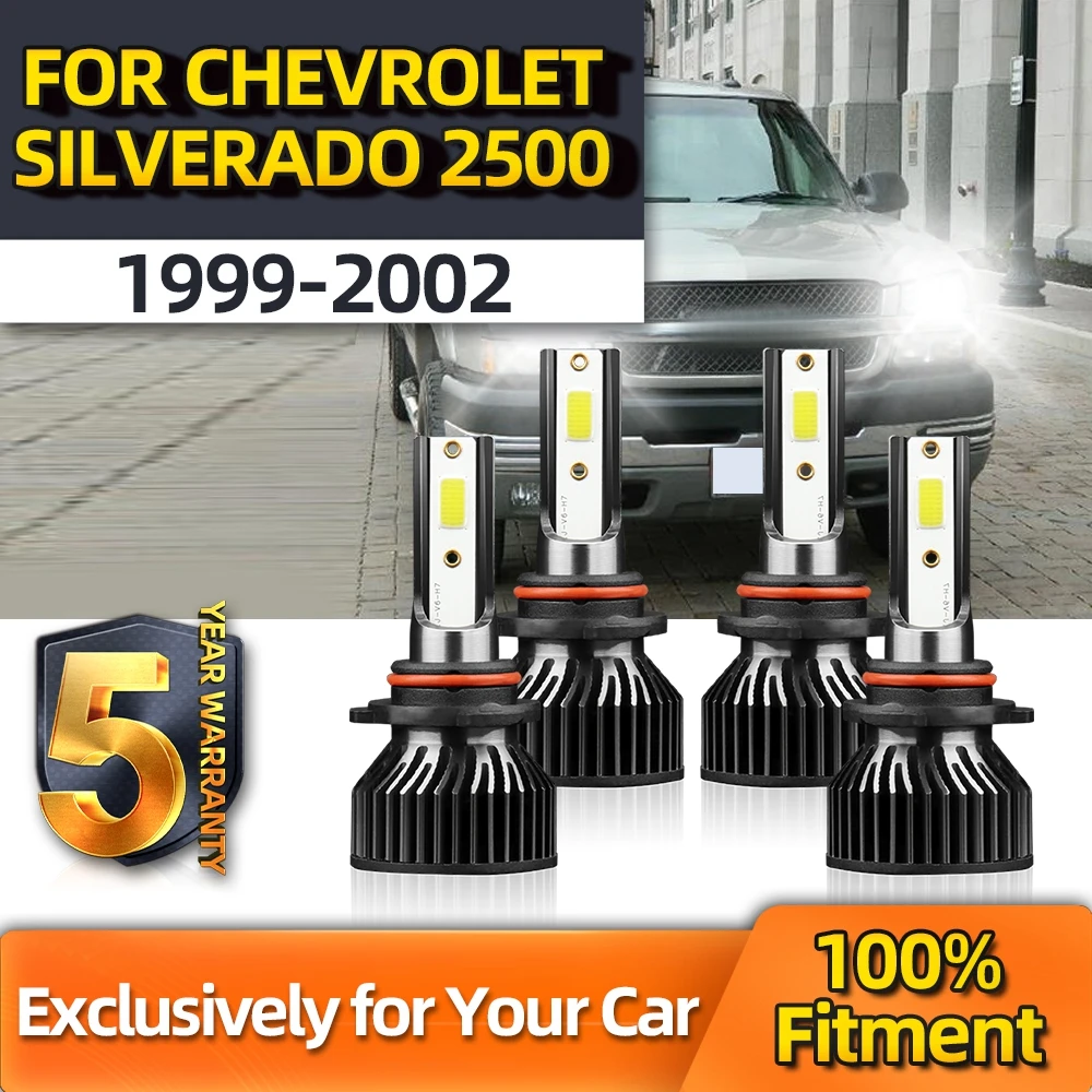 

TEENRAM Plug-N-Play Bulbs LED Headlight Combo High 9005 Low 9006 Bulbs Kit For Chevrolet Silverado 2500 1999 2000 2001 2002
