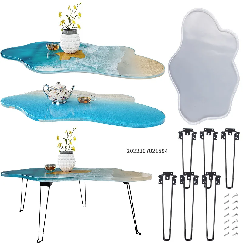 Grande Vassoio Irregolare Resina Epossidica Stampo In Silicone Wave Table River Table Stampo In Silicone Fai Da Te Ocean Crystal Resin Casting Sgabell