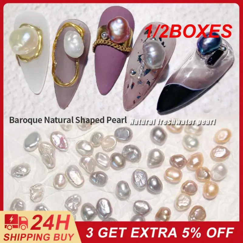 

1/2BOXES Nail Enhancement Natural Freshwater Pearls Suitable For Different Color Schemes Nail Decorations Pearl Nail Accessories