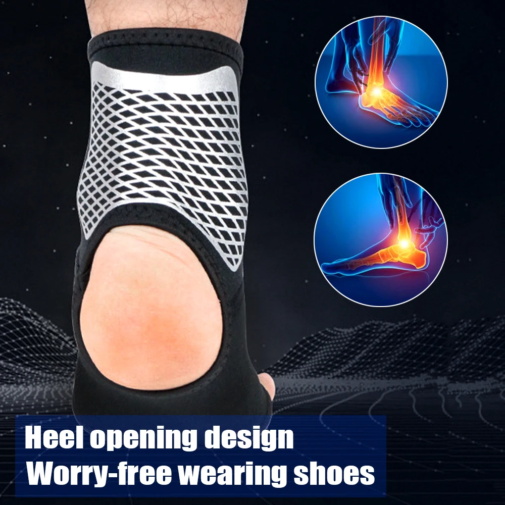 1Pc Sports Ankle Support Protect Sock Elastic Comfortable Foot Sprain Protect Brace for Cycling Running Basketball Soccer Tennis