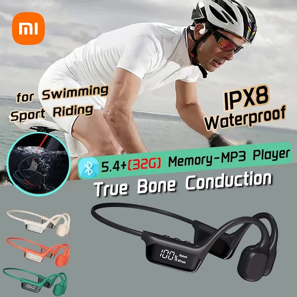 Xiaomi Bone Conduction Earphone IPX8 Waterproof Headset for Swimming Bluetooth 5.4 Wireless Sport Headphones MP3 32G Hifi Stereo
