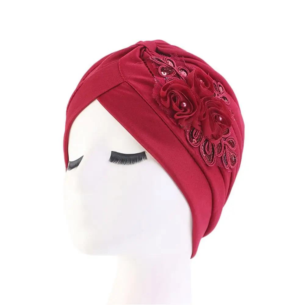 Description Picture 6 of itemSequin Flower Bonnet Bandana Muslim Turban Hat Sleep Cap Indian Inner Hijabs Head Wrap