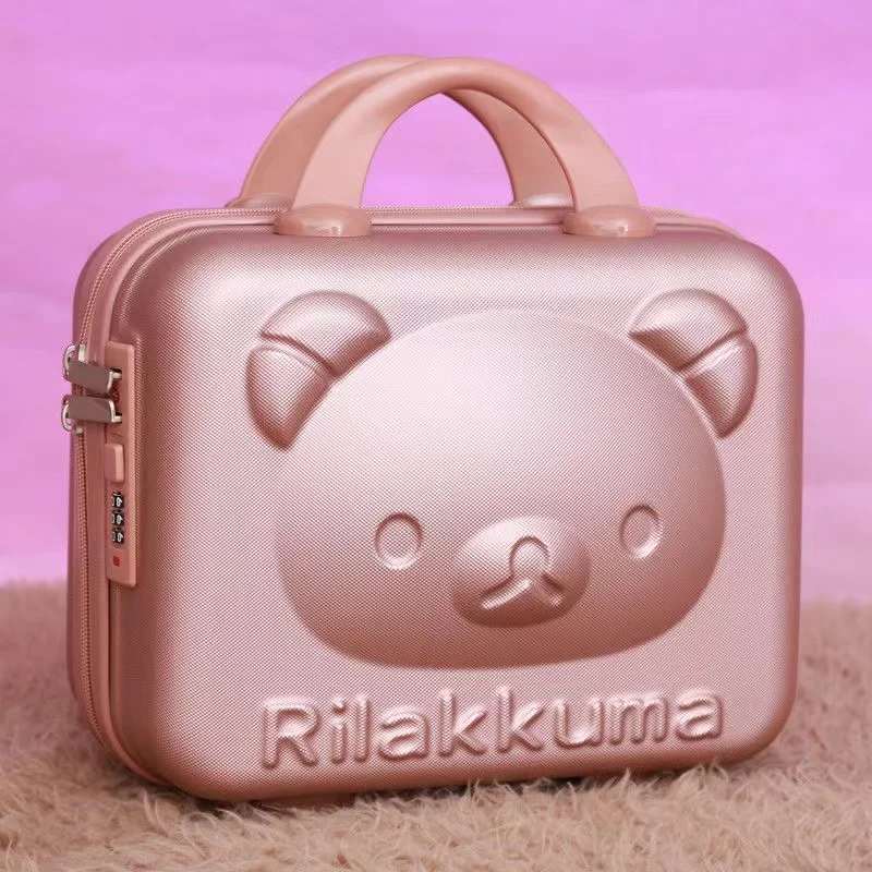 3D Bear Rilakkuma Storage Box, Makeup Suitcase, Portable, Small