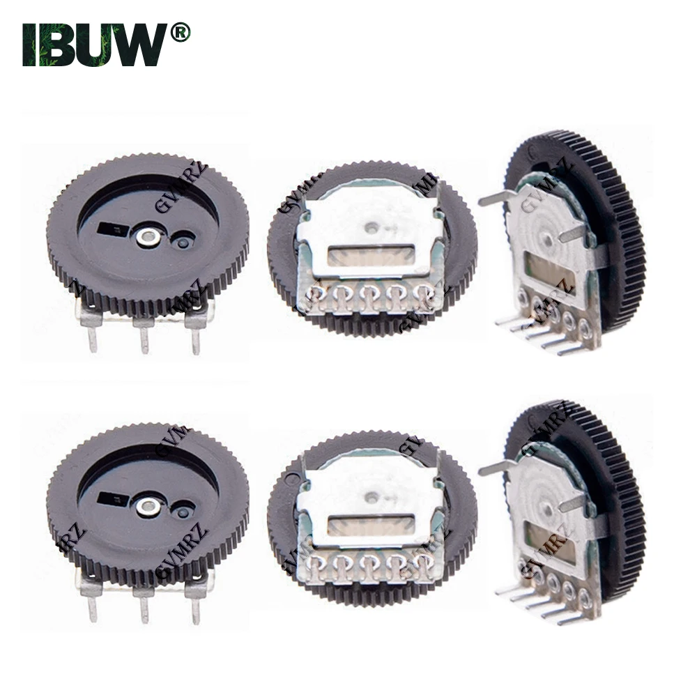 10pcs/lot Dial Potentiometer 1K 5K 10K 20K 50K 100K Ohm 3 5 Pins B102 ...