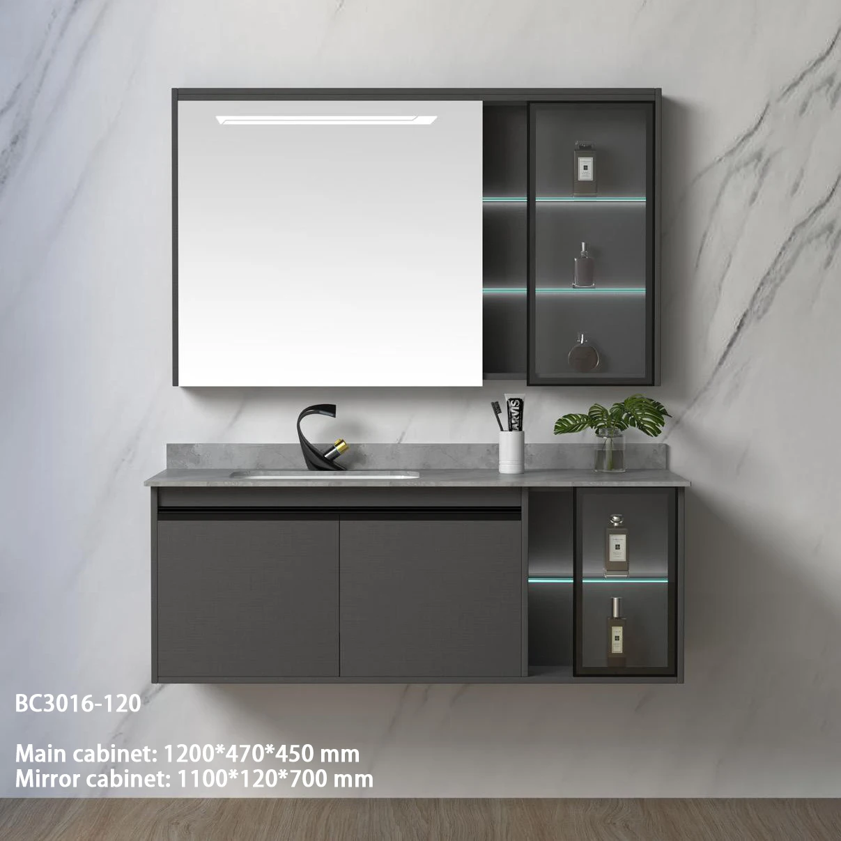 100CM Contemporary Bathroom Wall Cabinet Antique Cabinets And Wash Basin Bath Room 30 Inch Floating Vanity