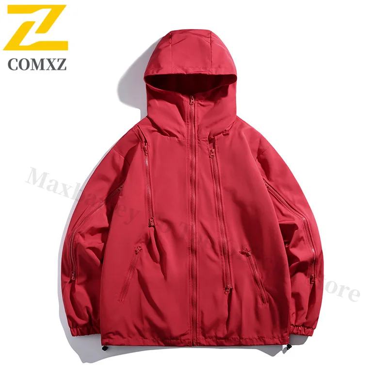 EiAO Jacket Premium Couple's Outdoor Windproof Waterproof Hooded Coat for Hiking Fishing Camping Durable Lightweight Travel Wear
