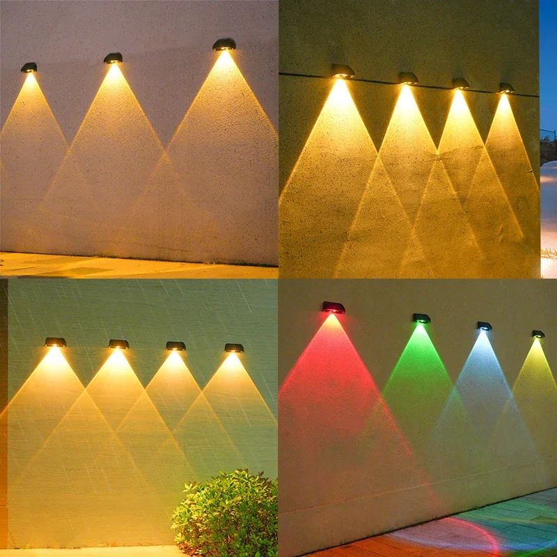 Description Picture 6 of item1-6 Pcs Solar Wall Lights LED Outdoor Garden Lamp Courtyard Decoration Lighting for Porch Balcony Yard Exterior Wall Lighting