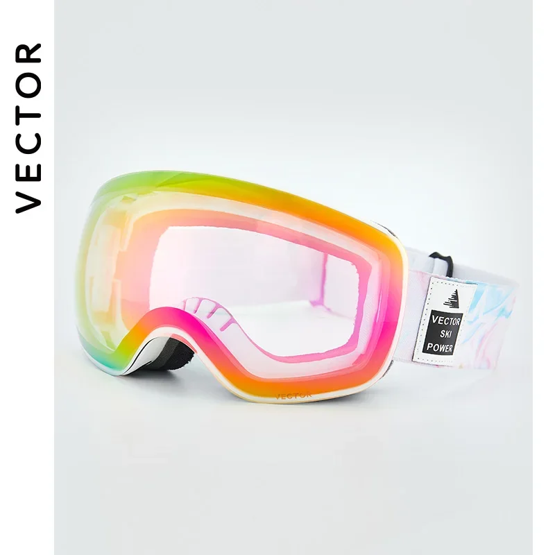 VECTOR OTG Ski Snowboard Goggles Women Men Skiing Eyewear UV 400 Snow Protection Glasses Adult Double Spherical Mirror Magnetic 4
