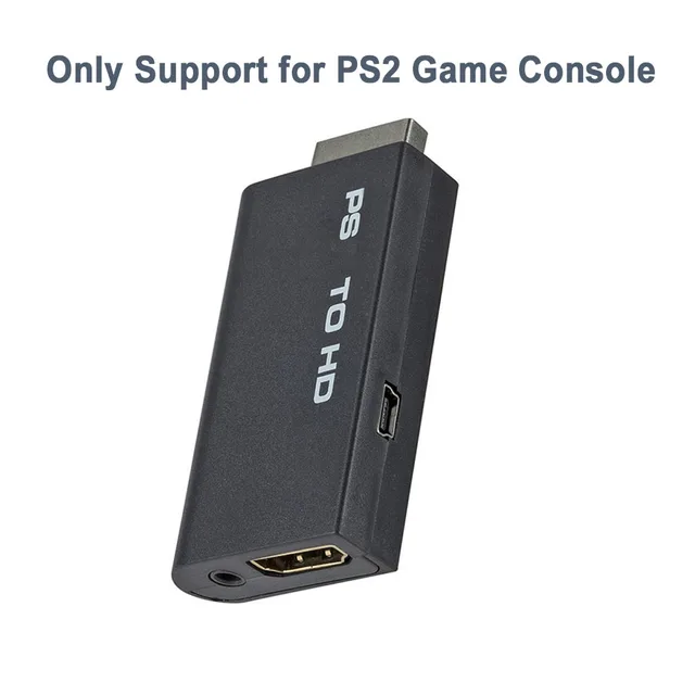Portable For PS2 to HDMI-Compatible 480i/480p/576i Audio Video Converter with 3.5mm Audio Output Supports For PS2 Display Modes