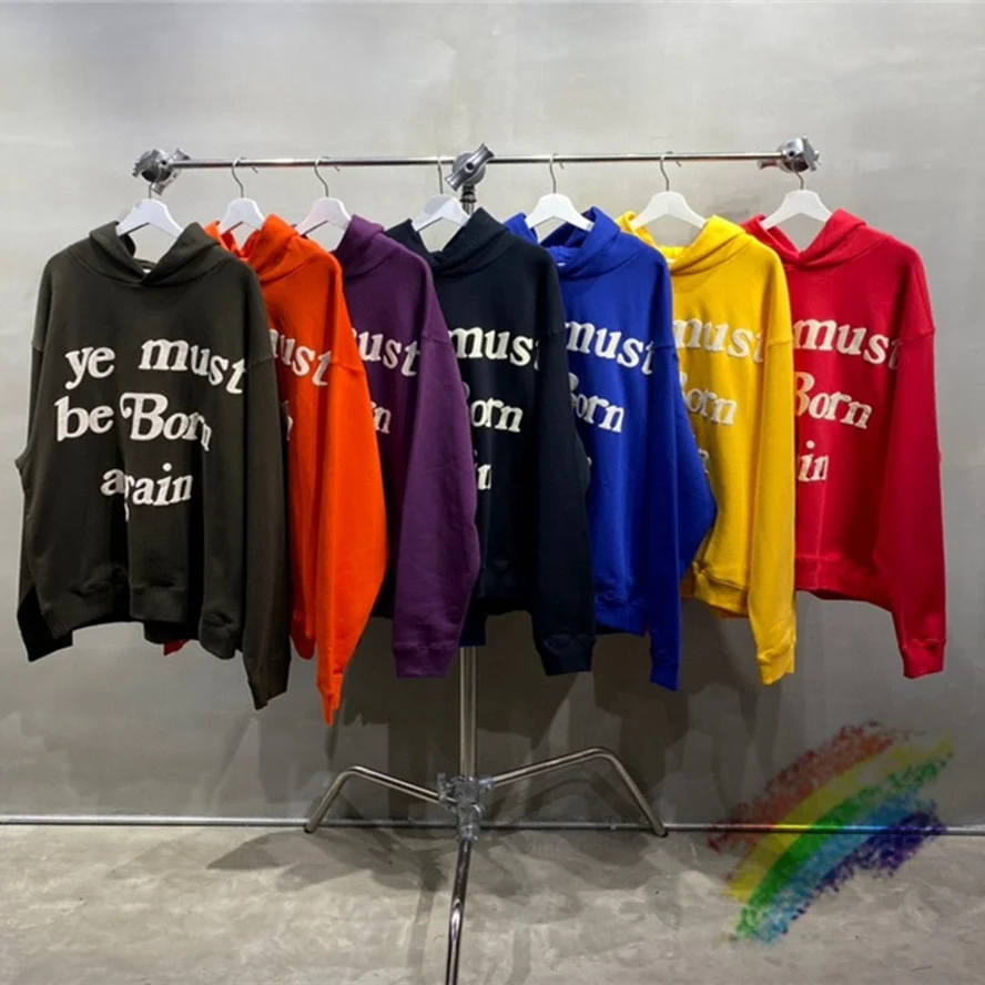 

2023ss Print Tag CPFM.XYZ Hoodie Men Women 3D Foam Logo Ye Must Be Born Again Hoodie Heavy Fabric Kanye West Sweatshirts