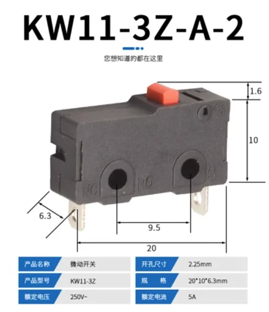 5-Pack New Micro Roller Lever Arm Limit Switches - Normally Open/Close, 5A 125V/250V