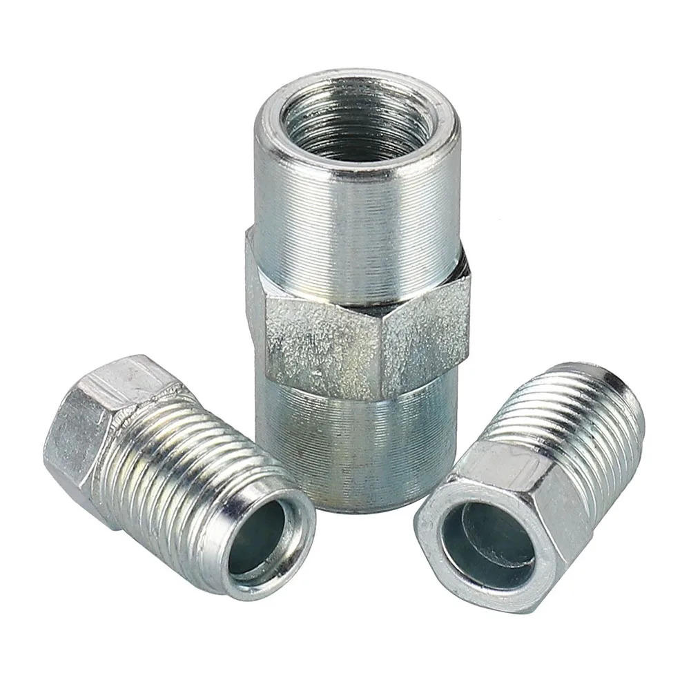 Brake Pipe Hose Brake Line Connector Brake Connecting Insert Brake Line Lock Kit Brake Cable Connector Kit Brake Pipe 2 Qty 2 Way Female Connector With 4 M10 10mm Male Nuts For Inverted Bell Mouth 3/16 